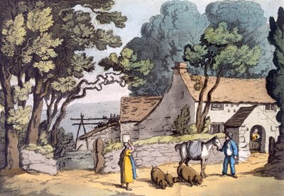 Ein Cottage im Herzogtum Cornwall, 1822 von Thomas Rowlandson